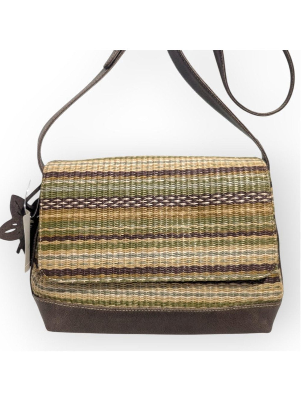 Liz Claiborne Serape Striped Woven Crossbody Bag NWT
